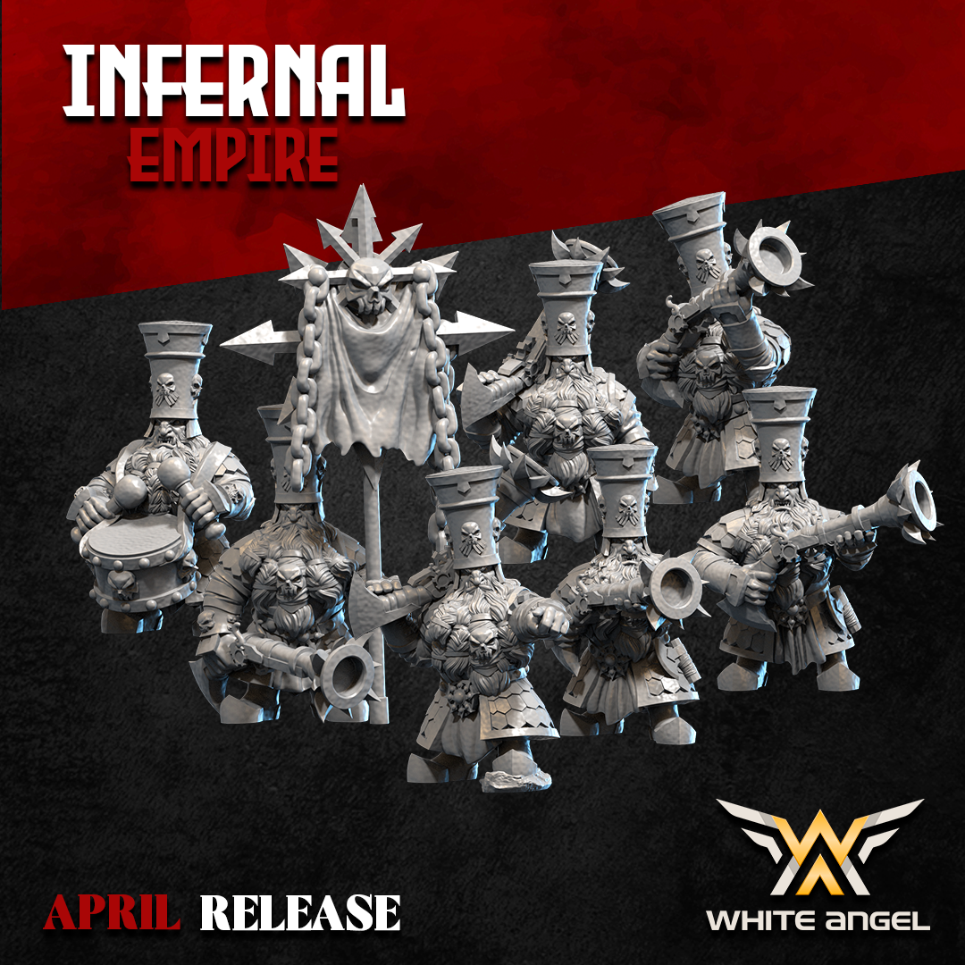 Infernal Dwarf Thunder Troops | White Angel 28/32mm Fantasy Wargaming Miniatures Role Playing Miniatures