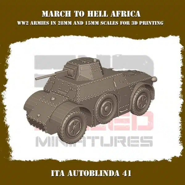 WW2 REGIO ESERCITO FIAT AUTOBLINDA AB 41 | 3DBreed 15mm Wargaming Miniatures