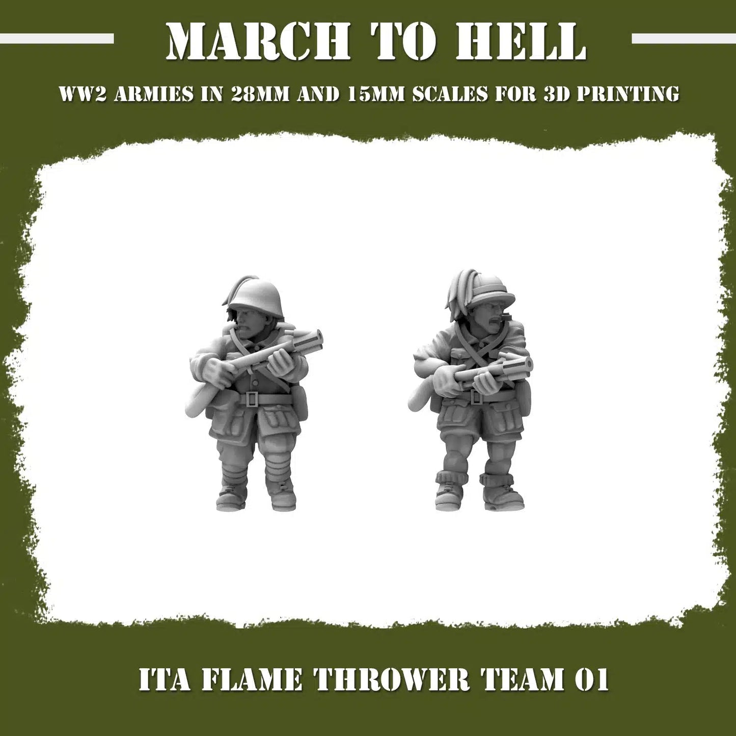 WW2 ITALIAN ARMY (BERSAGLIERI) FLAME THROWER | 3DBreed 15mm Wargaming Miniatures