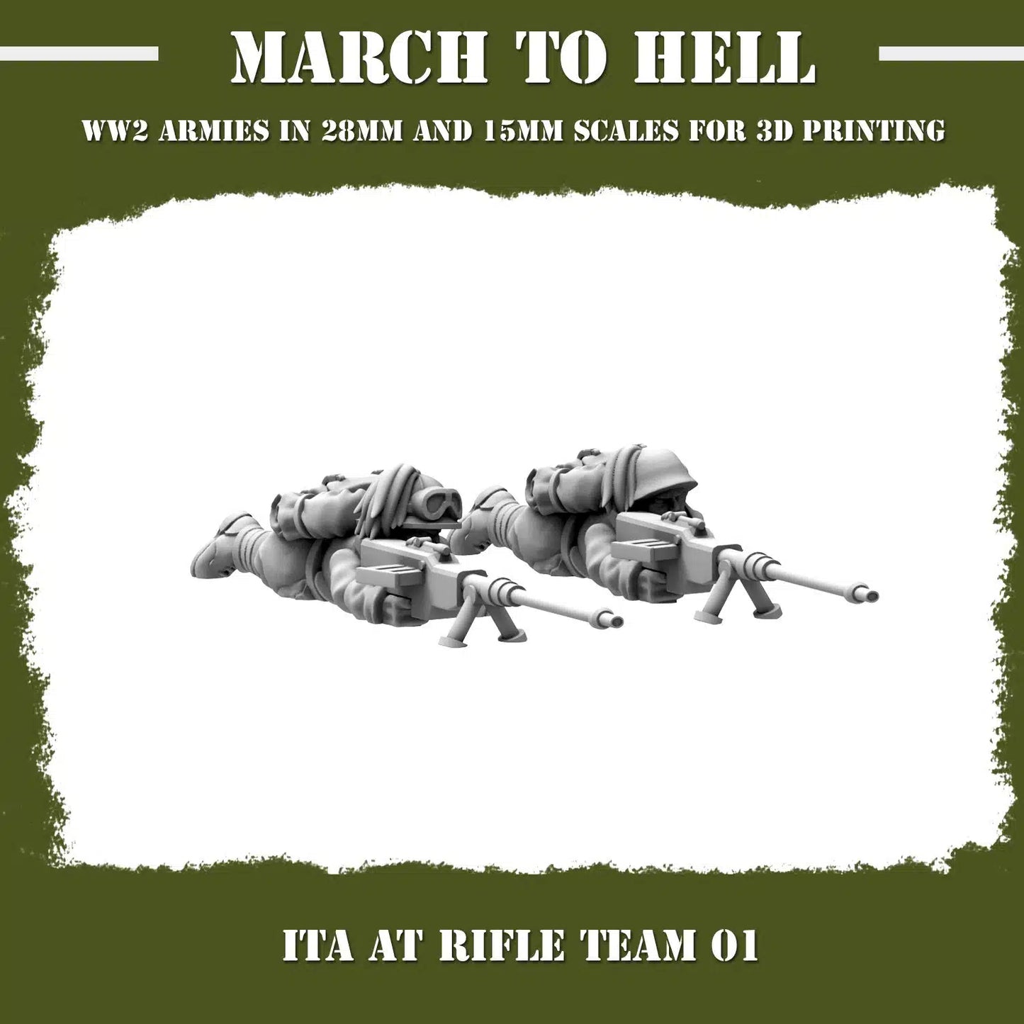 WW2 ITALIAN ARMY (BERSAGLIERI) AT RIFLE TEAM | 3DBreed 15mm Wargaming Miniatures
