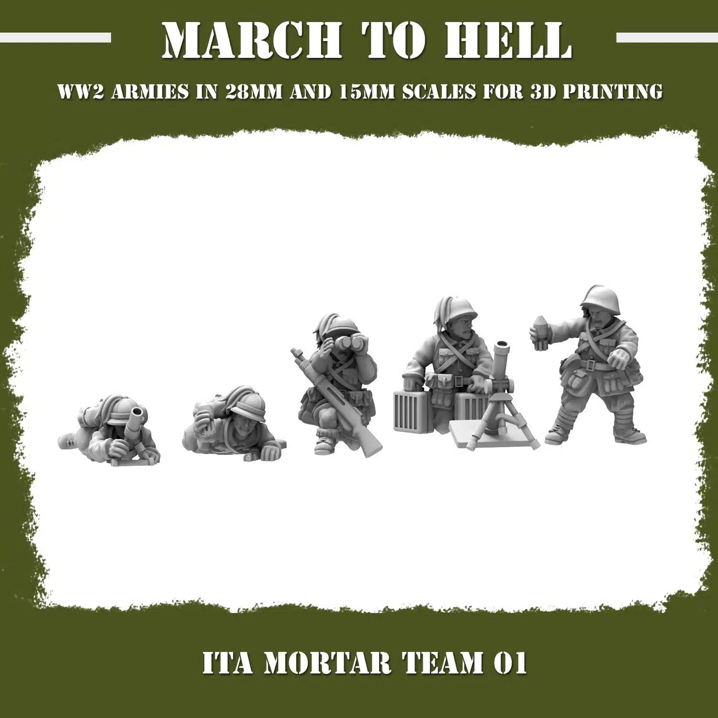 WW2 ITALIAN ARMY (BERSAGLIERI) MORTAR TEAM | 3DBreed 15mm Wargaming Miniatures