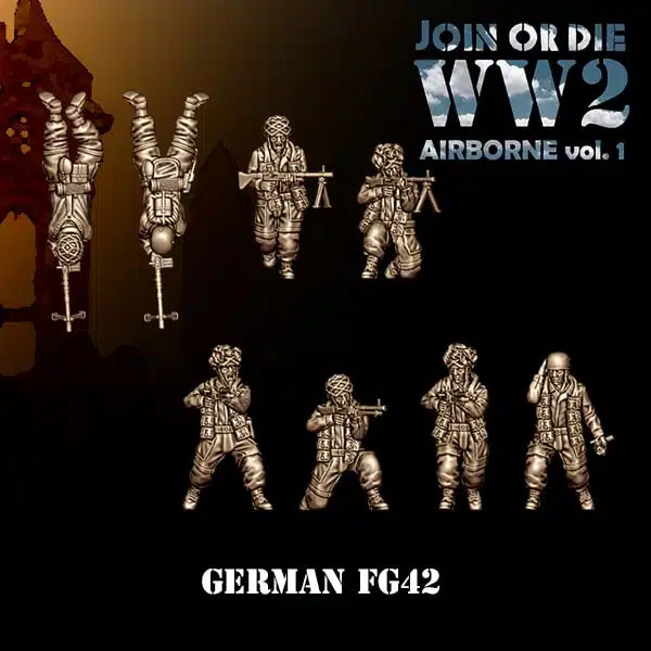 AIRBORNE VOL 1 GERMAN FALLSCHIRMJÄGER FG42 | 3D Breed 28mm WW2 Wargaming Miniatures