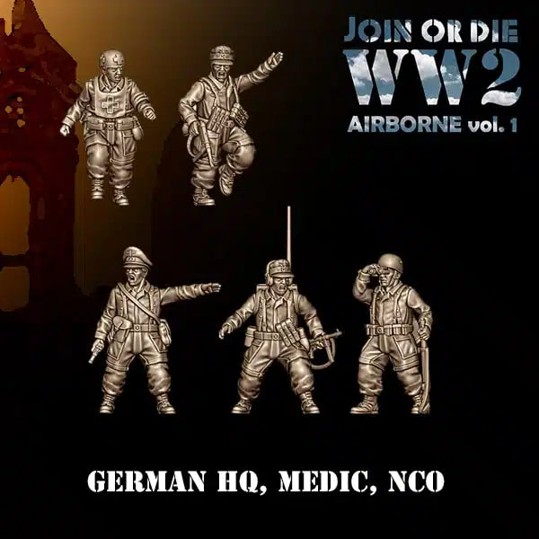AIRBORNE VOL 1 GERMAN FALLSCHIRMJÄGER Command Medic | 3D Breed 28mm WW2 Wargaming Miniatures