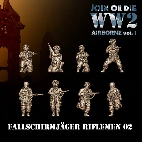 AIRBORNE VOL 1 GERMAN FALLSCHIRMJÄGER Riflemen 02 | 3D Breed 28mm WW2 Wargaming Miniatures