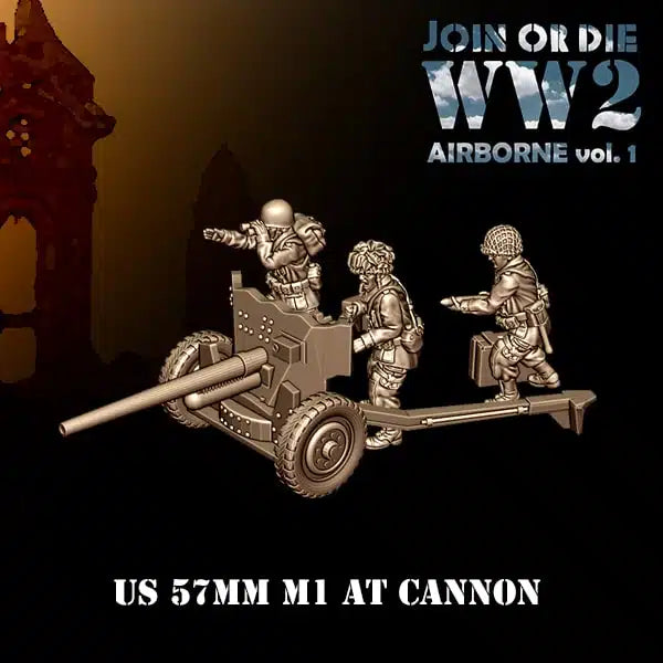 AIRBORNE VOL 1 US AIRBORNE M1 AT Cannon | 3D Breed 28mm WW2 Wargaming Miniatures