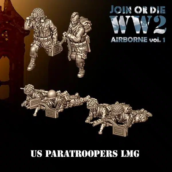 AIRBORNE VOL 1 US AIRBORNE LMG Teams | 3D Breed 28mm WW2 Wargaming Miniatures