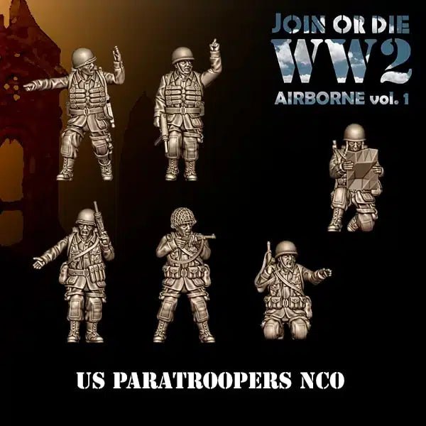 AIRBORNE VOL 1 US AIRBORNE NCO | 3D Breed 28mm WW2 Wargaming Miniatures