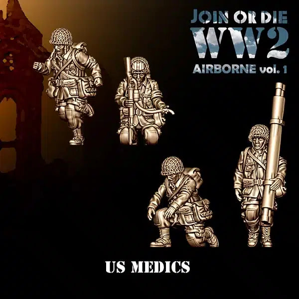 AIRBORNE VOL 1 US AIRBORNE Medics | 3D Breed 28mm WW2 Wargaming Miniatures