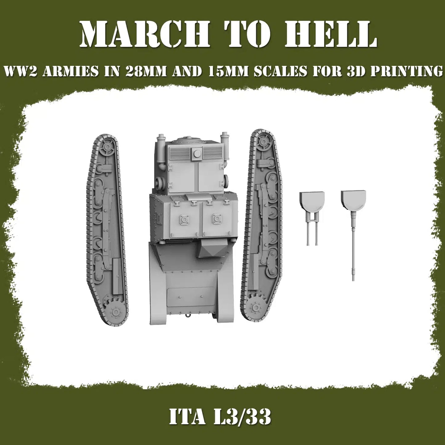 WW2 ITALIAN ARMY (BERSAGLIERI) L3_33 | 3DBreed 15mm Wargaming Miniatures
