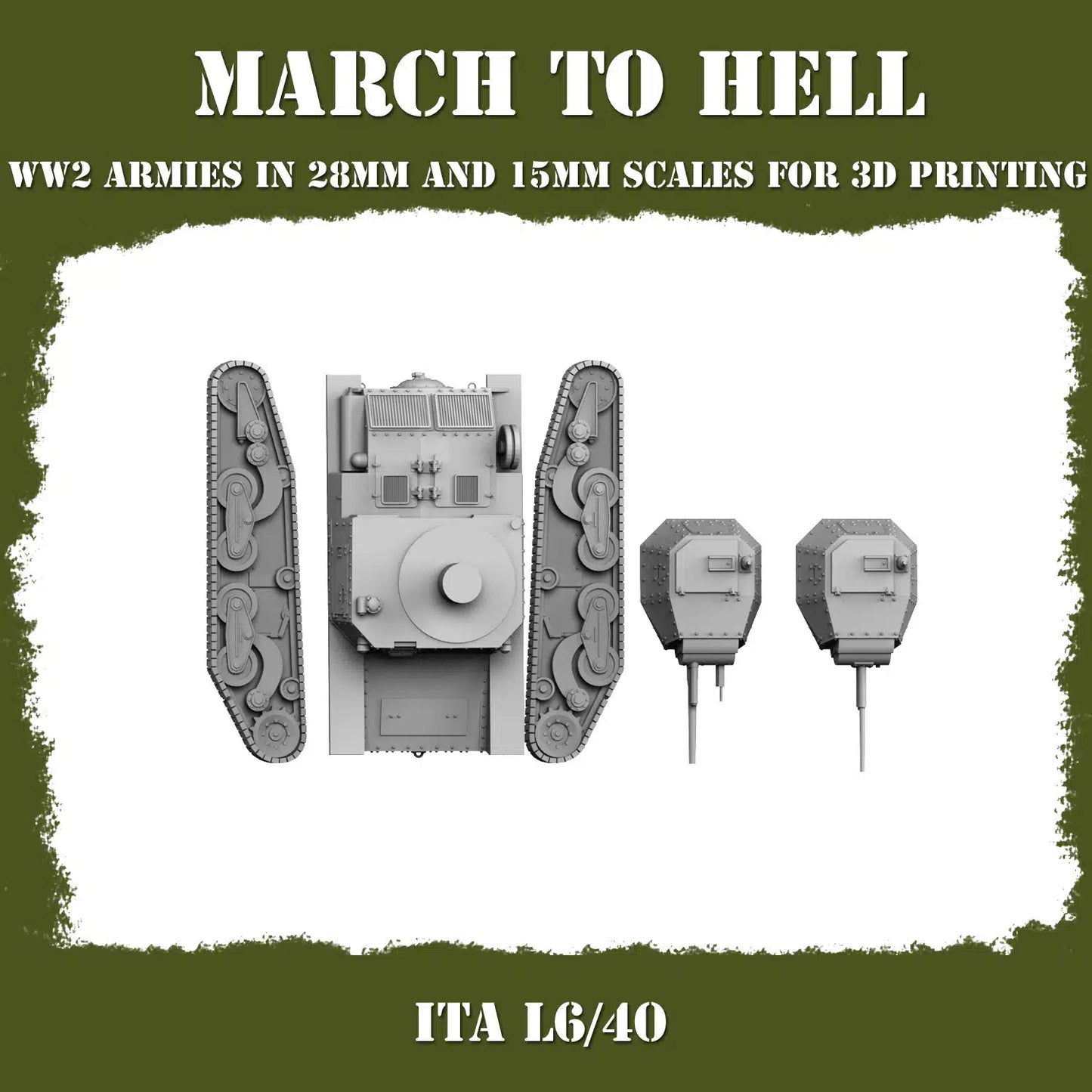 WW2 ITALIAN ARMY (BERSAGLIERI) L6_40 | 3DBreed 15mm Wargaming Miniatures