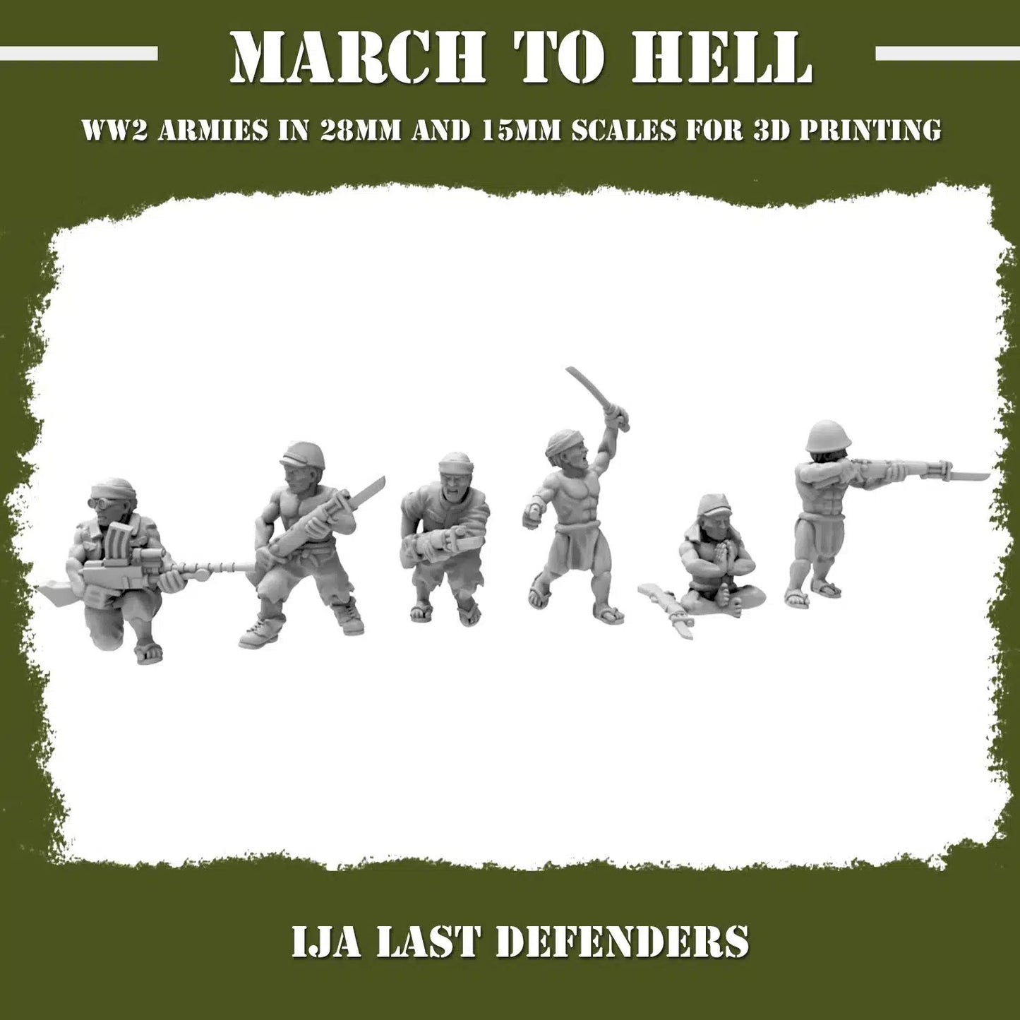 WW2 IMPERIAL JAPANESE ARMY (IJA) LAST DEFENDER SQUAD | 3DBreed 15mm Wargaming Miniatures