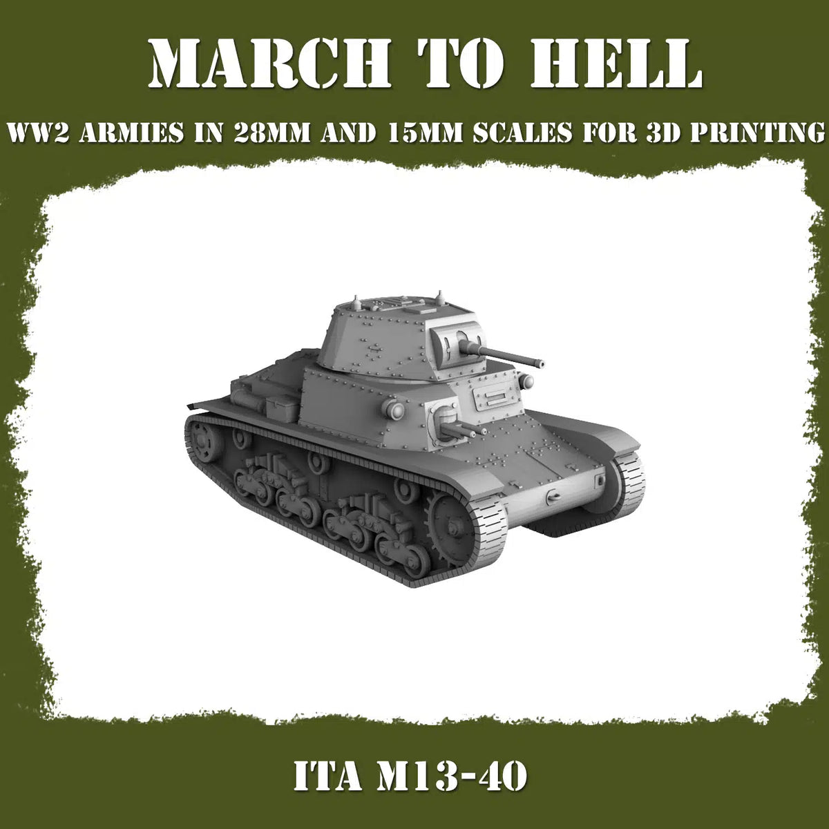 WW2 ITALIAN ARMY (BERSAGLIERI) M13_40 | 3DBreed 15mm Wargaming Miniatures