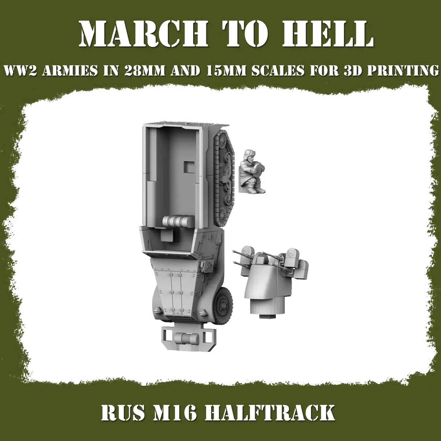 WW2 RED ARMY M16 HALFTRACK | 3DBreed 15mm Wargaming Miniatures
