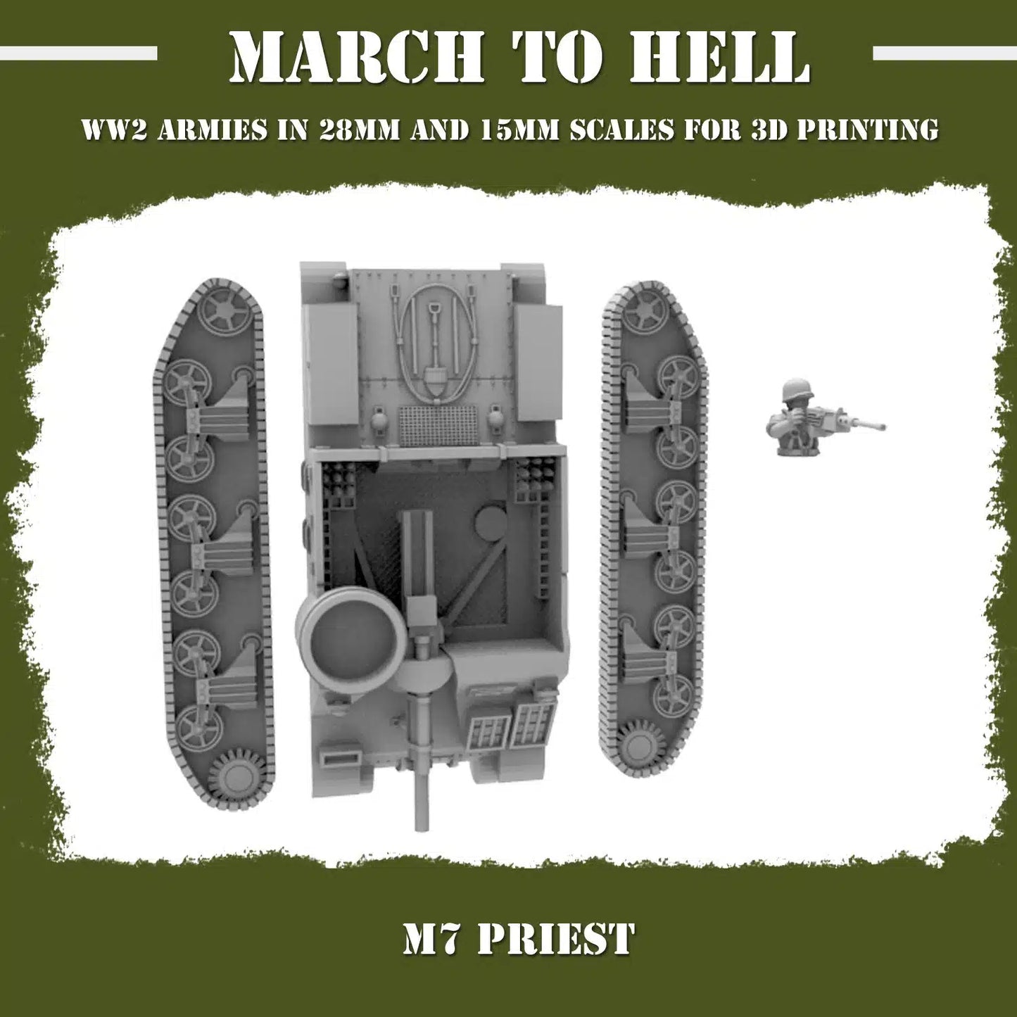 WW2 UNITES STATES MARINES (USM) M7 PRIEST | 3DBreed 15mm Wargaming Miniatures