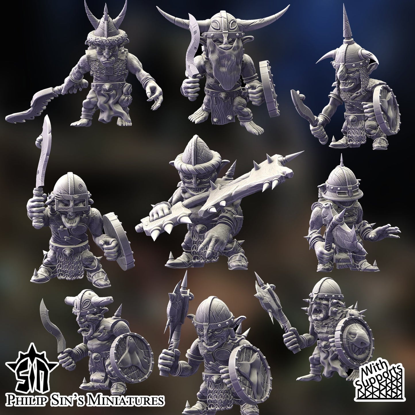 Skaartrench Goblin Handweapons | Phillip Sin Fantasy Wargaming Miniatures Role Playing Miniatures