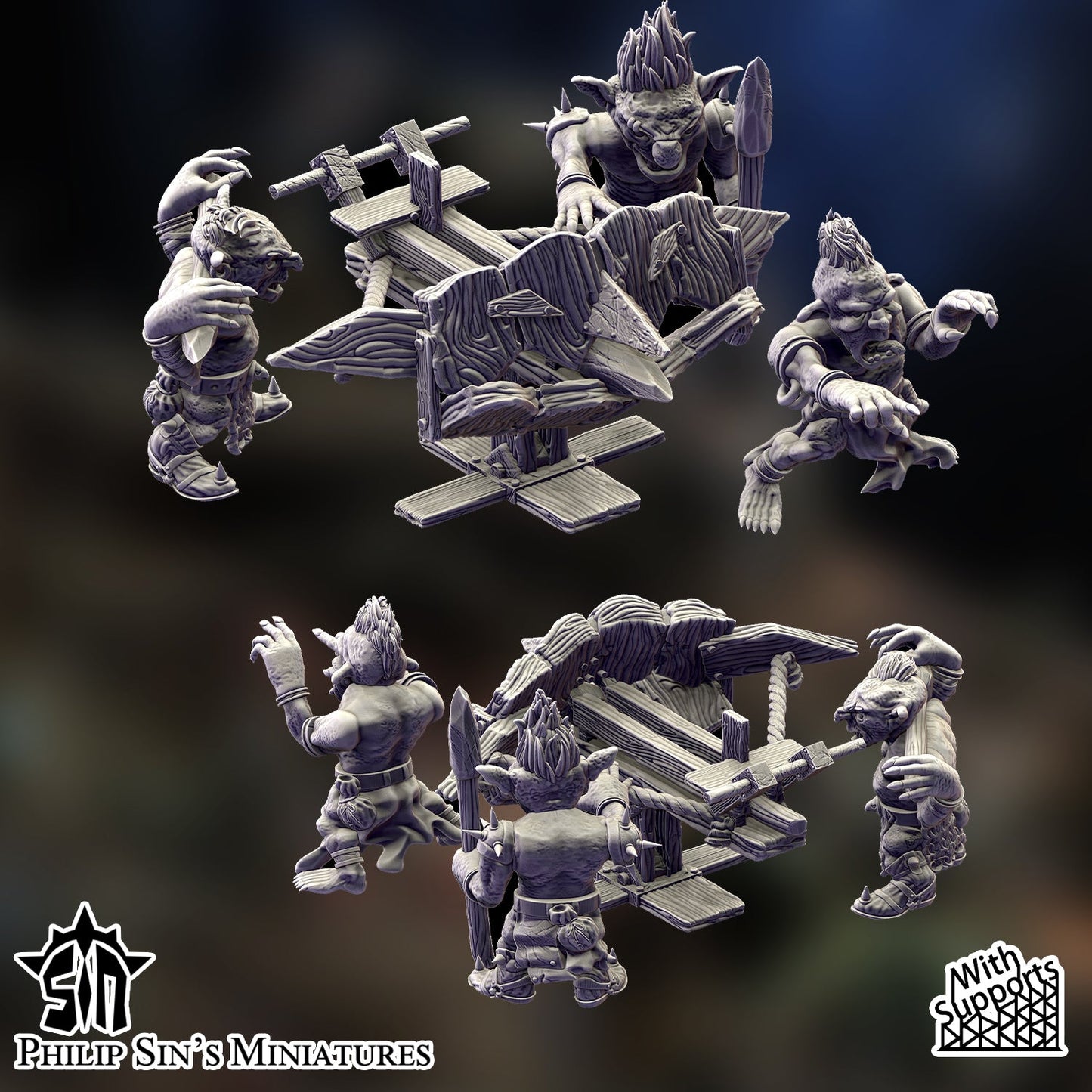 Skaartrench Goblin Bolt Thrower | Phillip Sin Fantasy Wargaming Miniatures Role Playing Miniatures