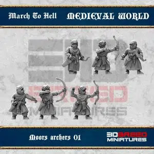 Medieval Moors Archers | 3DBreed 15mm Wargaming Miniatures Role Playing Miniatures