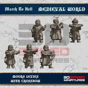 Medieval Moors Crossbow Levies | 3DBreed 15mm Wargaming Miniatures Role Playing Miniatures