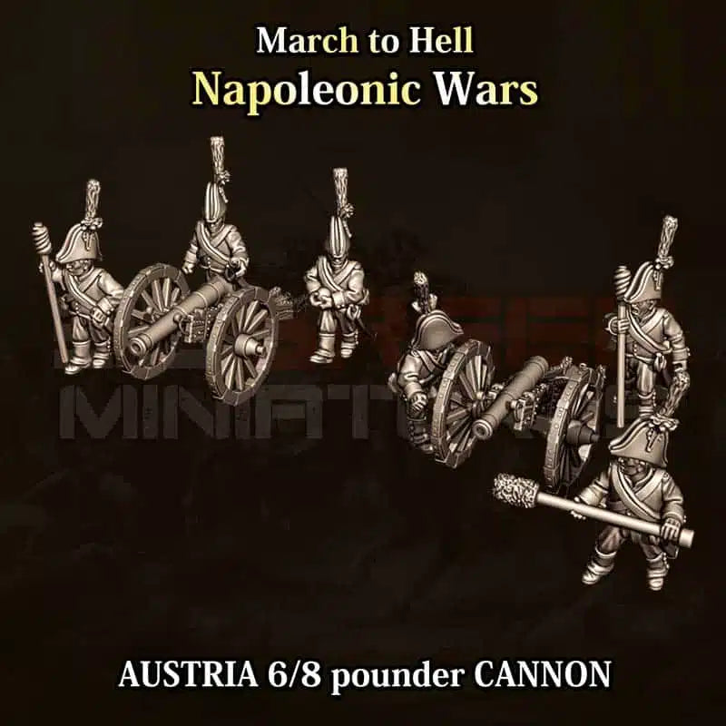 Napoleonic Wars AUSTRIAN CANNON 6/8P | 3DBreed 15mm Wargaming Miniatures