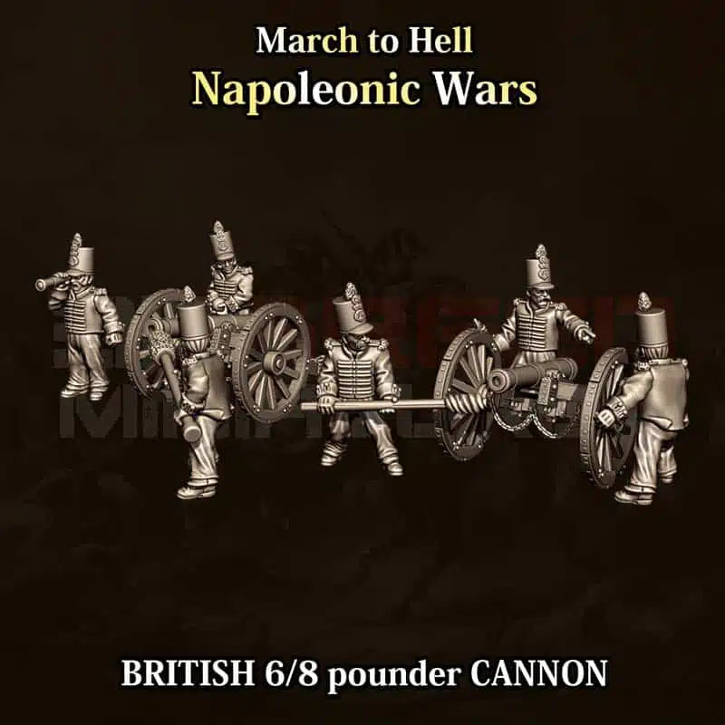 Napoleonic Wars BRITISH CANNON 6/8P | 3DBreed 15mm Wargaming Miniatures