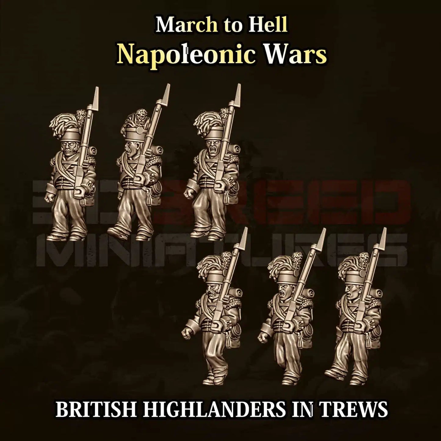 Napoleonic Wars BRITISH HIGHLANDERS IN TREWS | 3DBreed 15mm Wargaming Miniatures