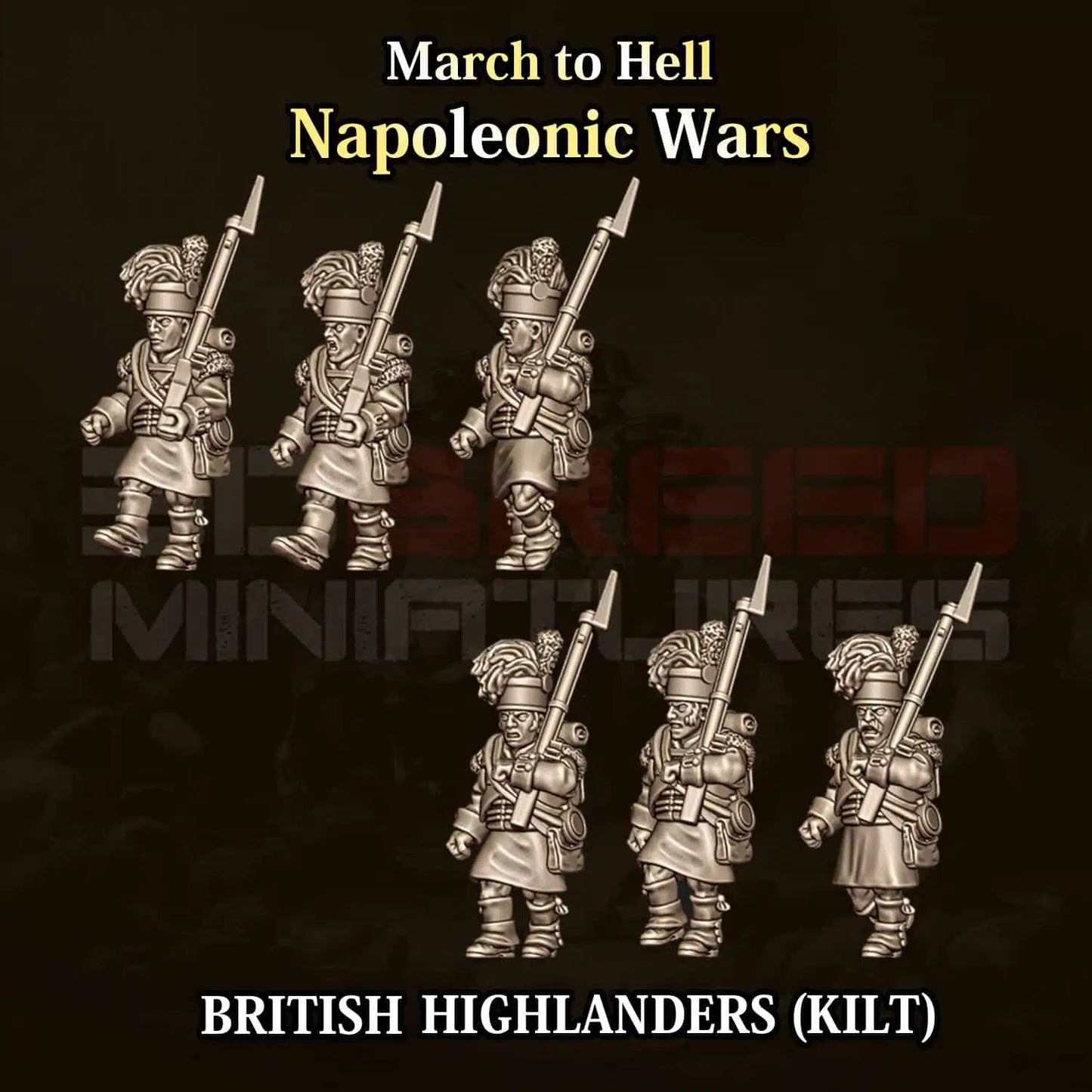 Napoleonic Wars BRITISH HIGHLANDER IN KILT | 3DBreed 15mm Wargaming Miniatures