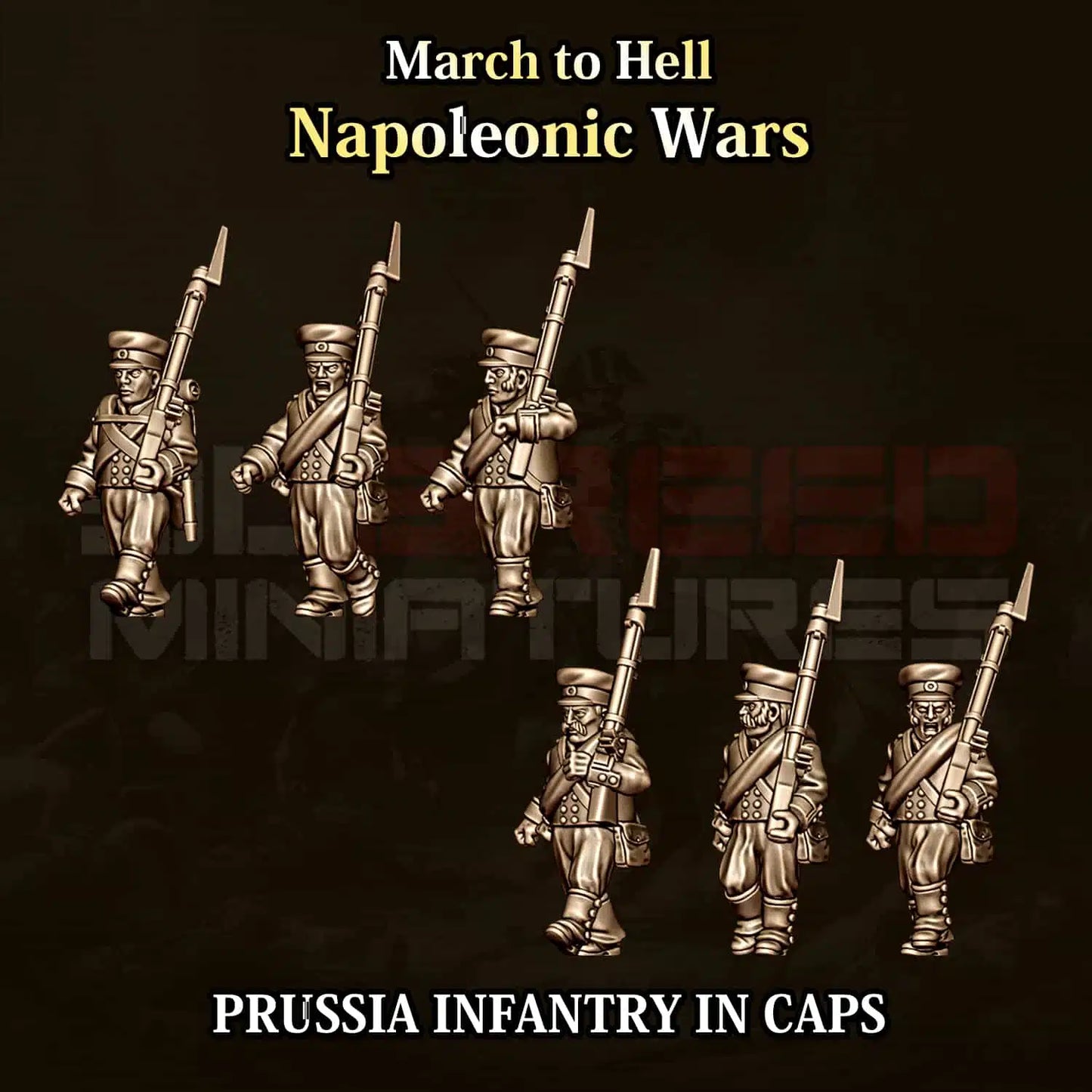 Napoleonic Wars PRUSSIA INFANTRY IN CAPS | 3DBreed 15mm Wargaming Miniatures