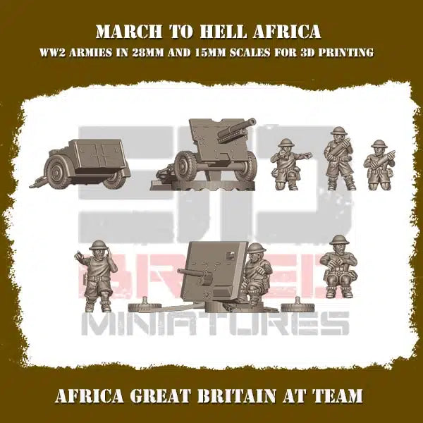 WW2 BRITISH ARMY AFRICA AT TEAM | 3DBreed 15mm Wargaming Miniatures
