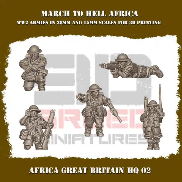 WW2 BRITISH ARMY AFRICA HQ 02 | 3DBreed 15mm Wargaming Miniatures