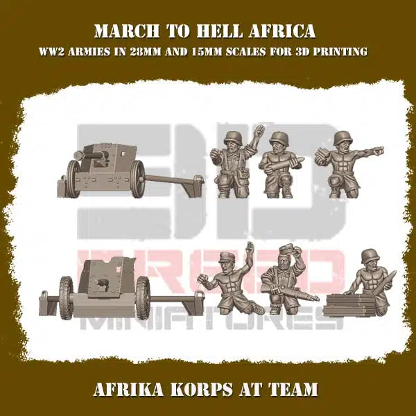 WW2 AFRICA KORPS AT TEAM | 3DBreed 15mm Wargaming Miniatures