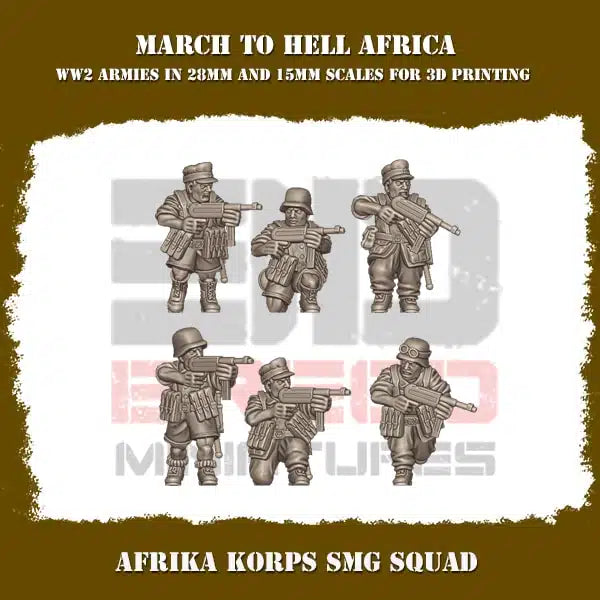 WW2 AFRICA KORPS SMG SQUAD | 3DBreed 15mm Wargaming Miniatures