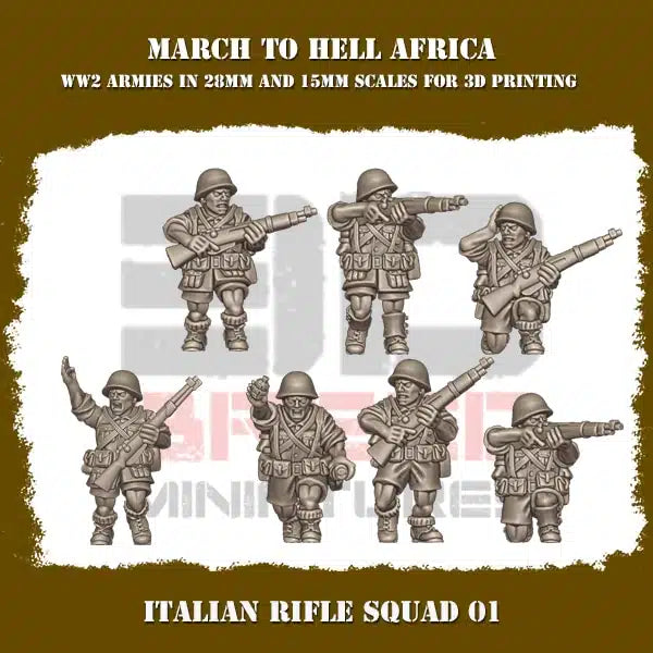WW2 REGIO ESERCITO RIFLE SQUAD | 3DBreed 15mm Wargaming Miniatures