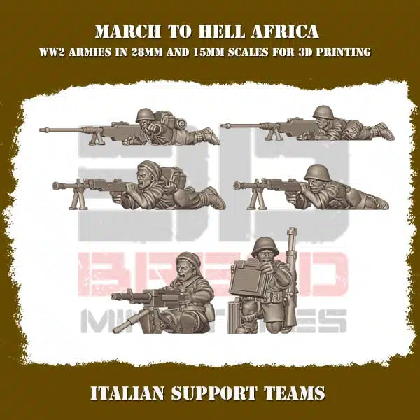 WW2 REGIO ESERCITO SUPPORT TEAM | 3DBreed 15mm Wargaming Miniatures