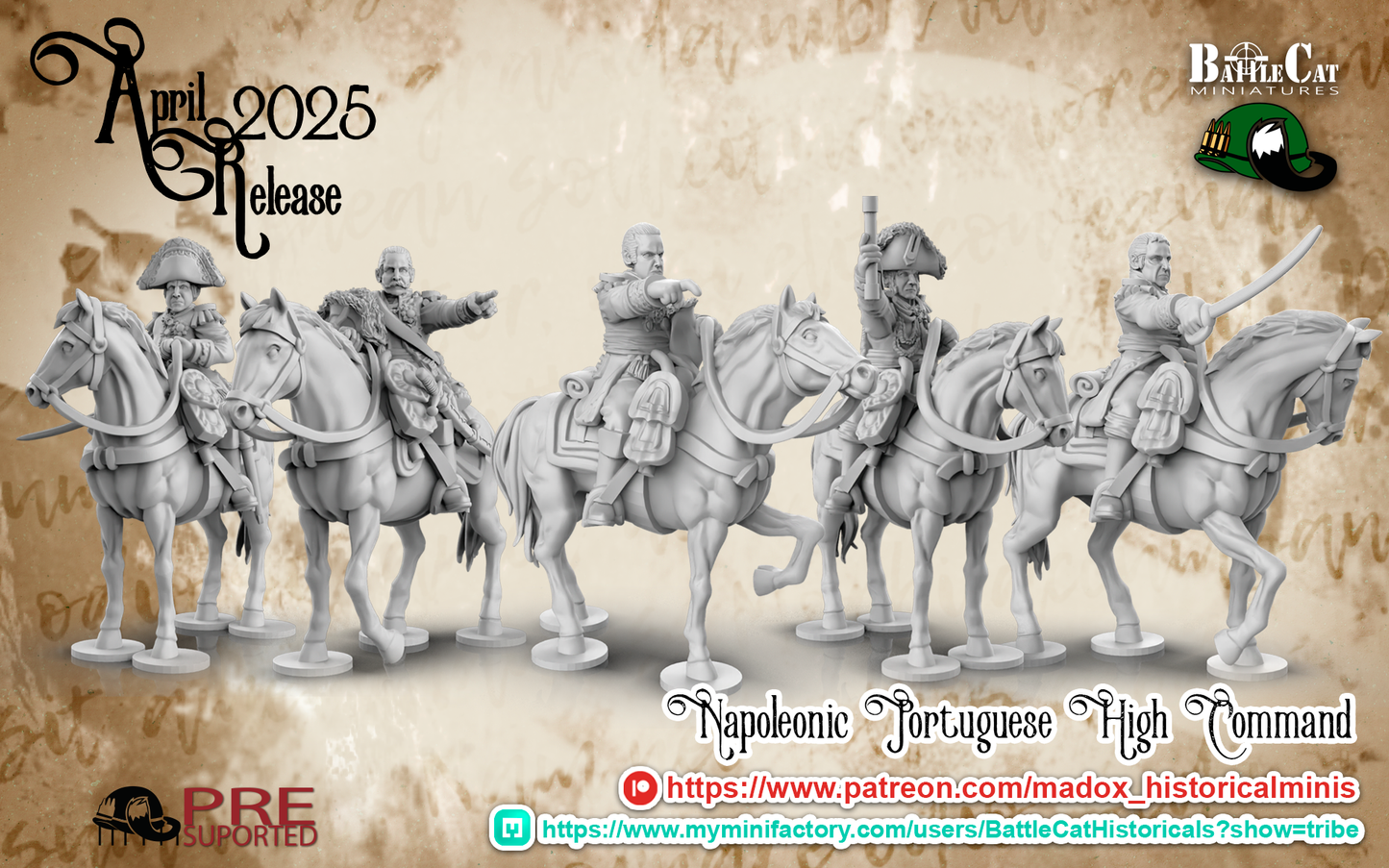 Napoleonic Portuguese High Command | Battlecat 28mm Historical Wargaming Miniatures Role Playing Miniatures