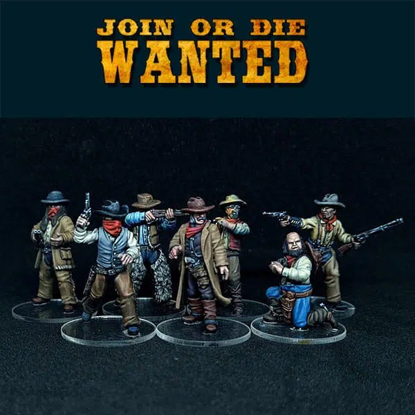 JOIN OR DIE WANTED OUTLAWS | 3D Breed 28mm Wild West Wargaming Miniatures