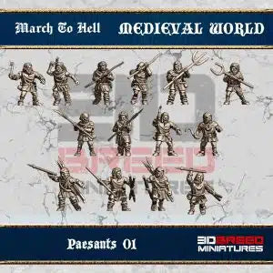 Medieval West European Peasants 1 | 3DBreed 15mm Wargaming Miniatures Role Playing Miniatures