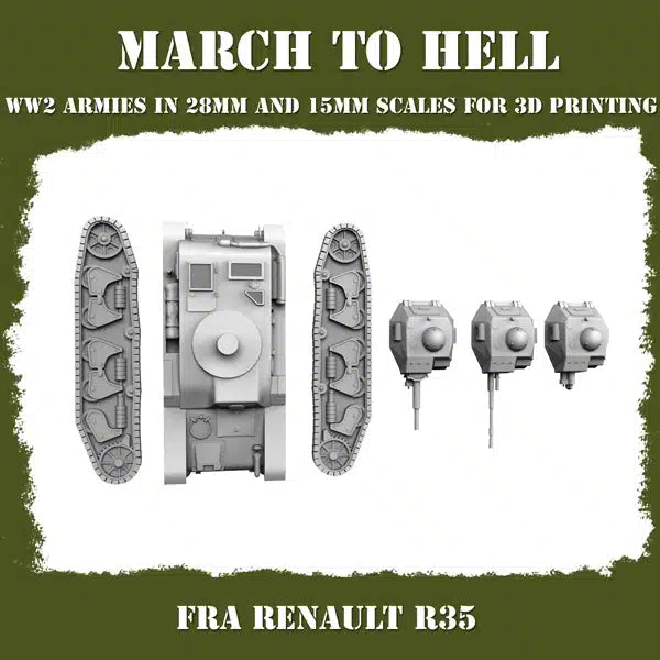 WW2 FRENCH ARMY RENAULT R35 | 3DBreed 15mm Wargaming Miniatures