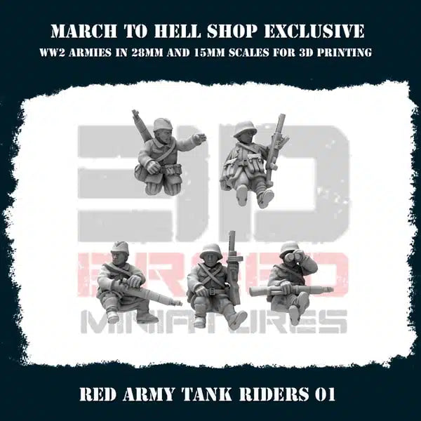 WW2 RUSSIA TANK RIDERS | 3DBreed 15mm Wargaming Miniatures