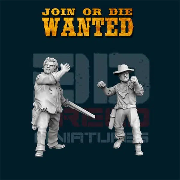 JOIN OR DIE WANTED SHERIFF DEPUTIES | 3D Breed 28mm Wild West Wargaming Miniatures