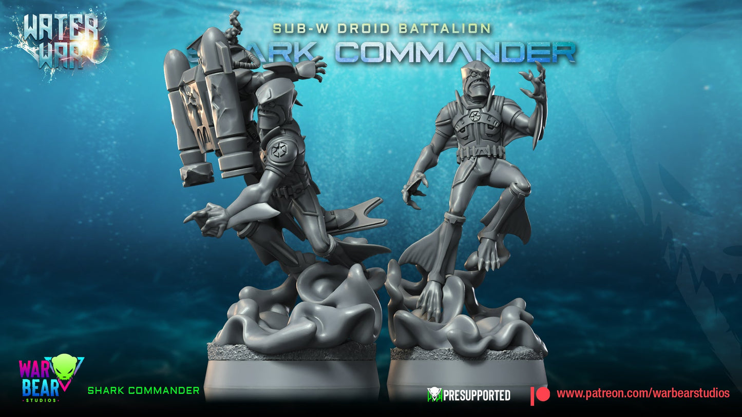 Water War Shark Commander | Warbear Studios 28mm SciFi Wargaming Miniatures Role Playing Miniatures