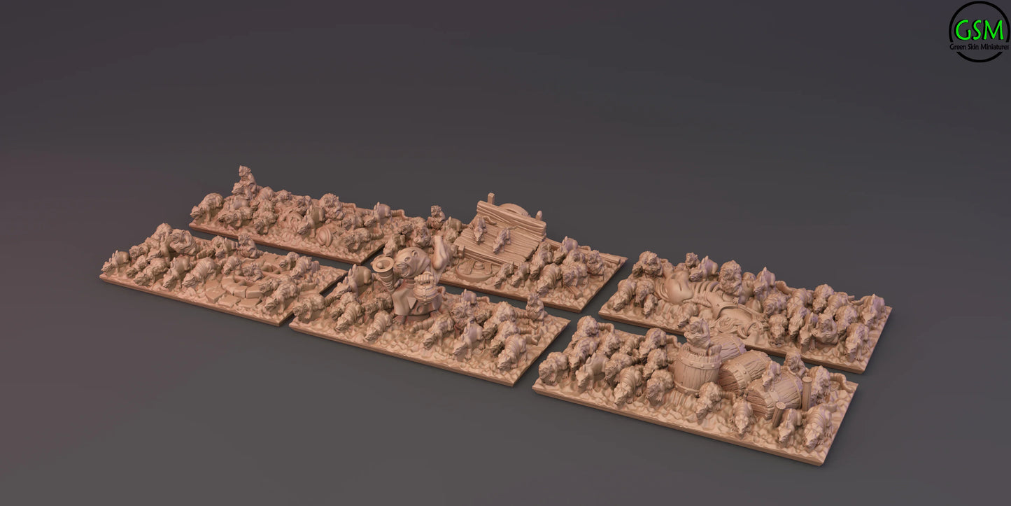 Ratmen Rat Swarms Unit | Greenskin Miniatures 10mm Fantasy Wargaming Miniatures Role Playing Miniatures