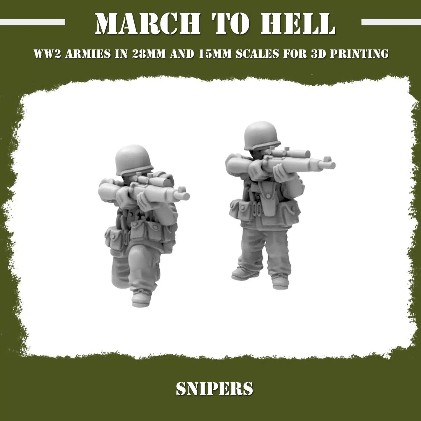 WW2 UNITES STATES MARINES (USM) FLAME SNIPER TEAM | 3DBreed 15mm Wargaming Miniatures