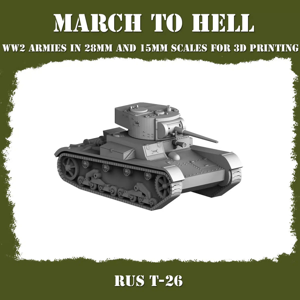 WW2 RED ARMY T26 | 3DBreed 15mm Wargaming Miniatures