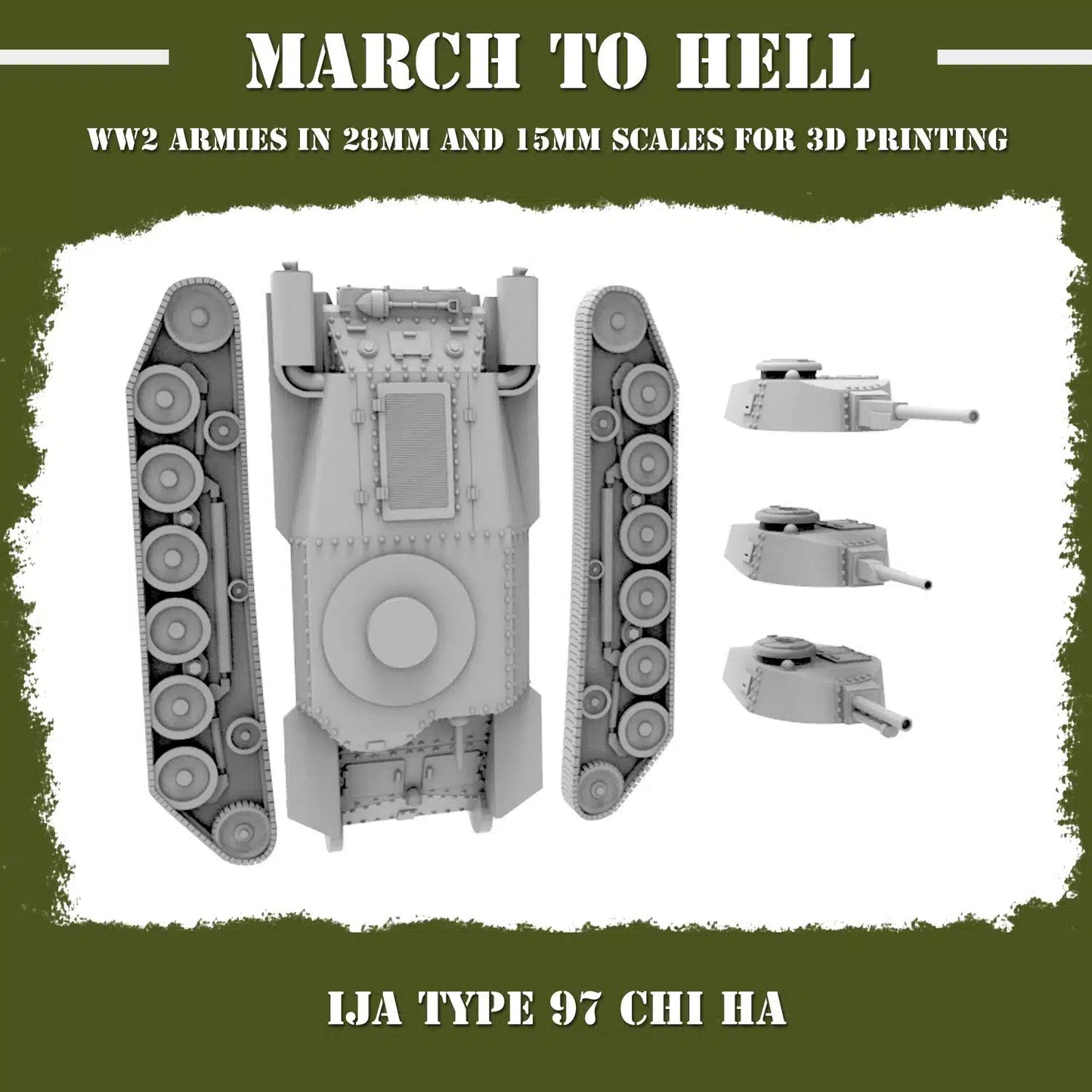 WW2 IMPERIAL JAPANESE ARMY (IJA) TYPE 97 CHI HA | 3DBreed 15mm Wargaming Miniatures