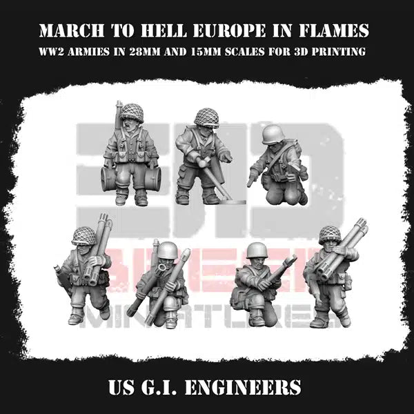 WW2 US G.I. ENGINEERS | 3DBreed 15mm Wargaming Miniatures