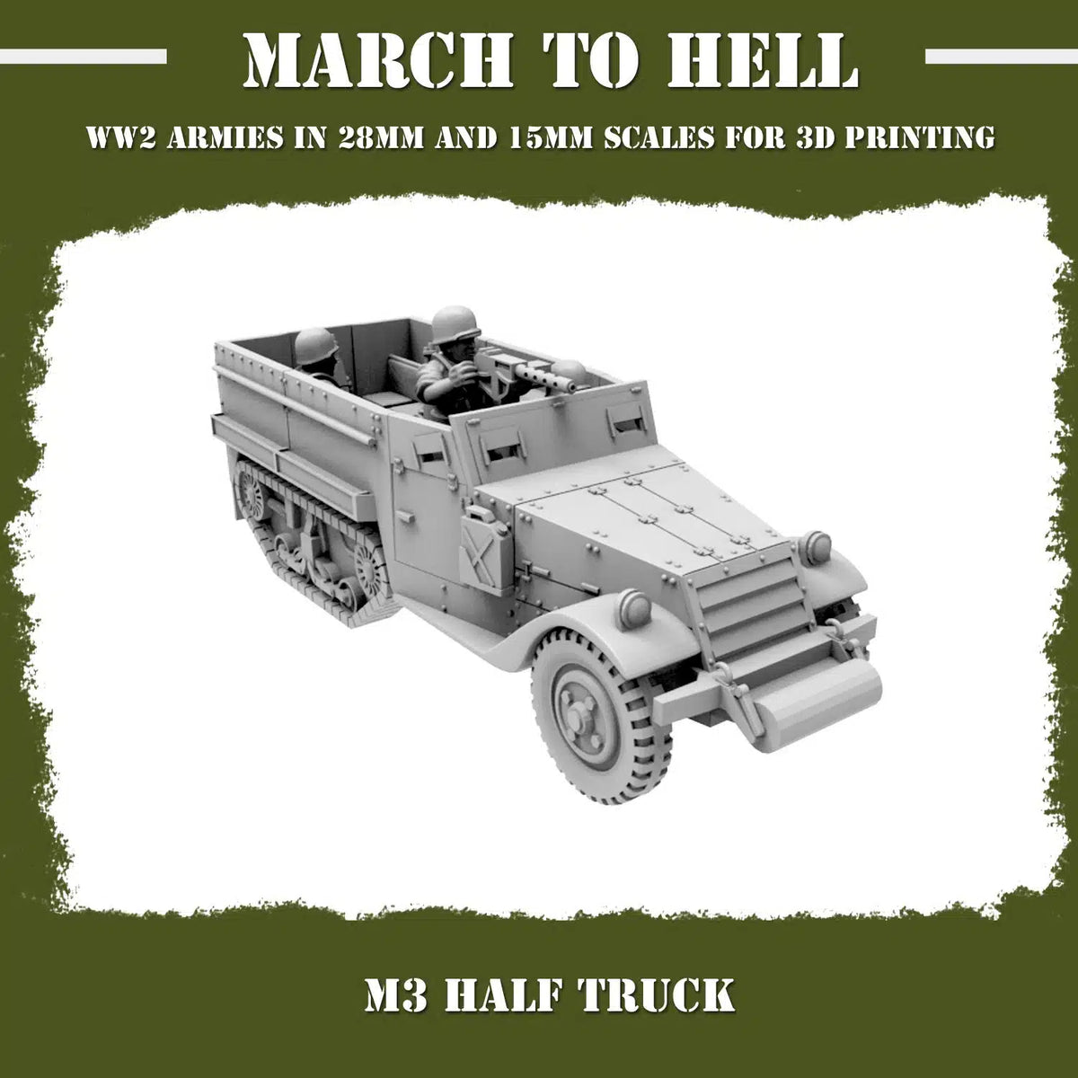 WW2 UNITES STATES MARINES (USM) M3 HALF TRACK | 3DBreed 15mm Wargaming Miniatures