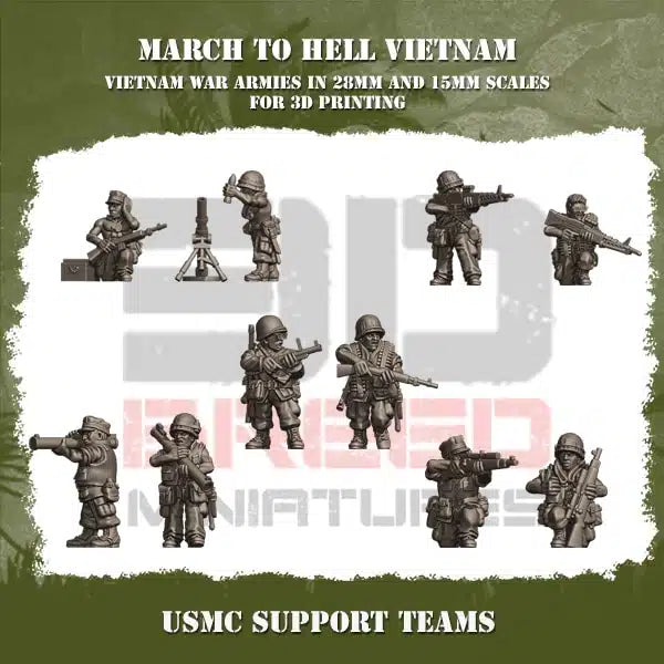 VIETNAM WAR USMC VIETNAM SUPPORT TEAMS | 3DBreed 15mm Wargaming Miniatures