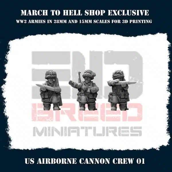 WW2 US AIRBORNE CANNON CREW | 3DBreed 15mm Wargaming Miniatures