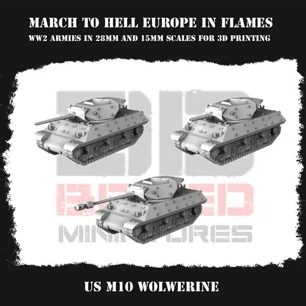 WW2 US G.I. WINTER M10 WOLWERINE | 3DBreed 15mm Wargaming Miniatures