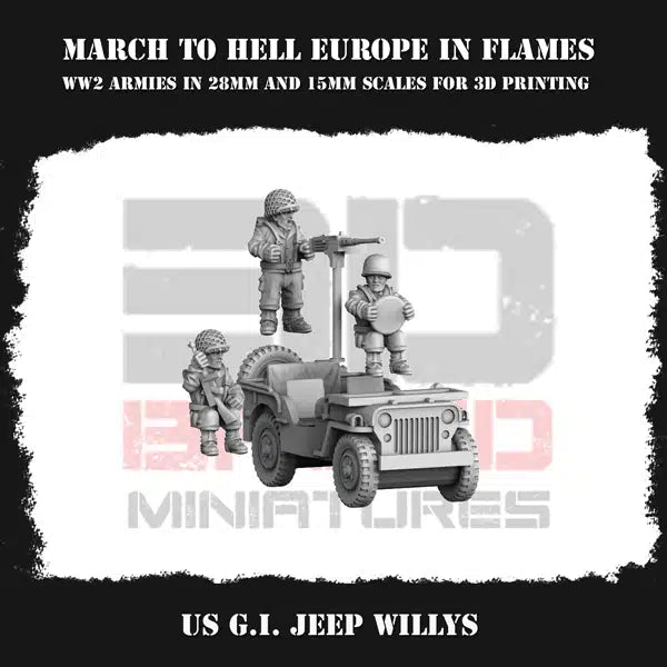 WW2 US G.I. WILLYS JEEP | 3DBreed 15mm Wargaming Miniatures